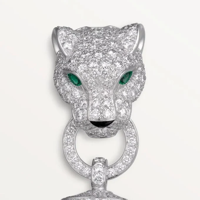 Bracelet Panthère de Cartier, sur chaîne, demi-sertissage