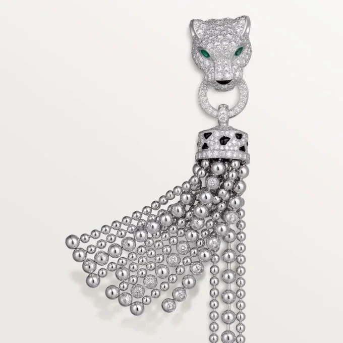 Bracelet Panthère de Cartier, sur chaîne, demi-sertissage