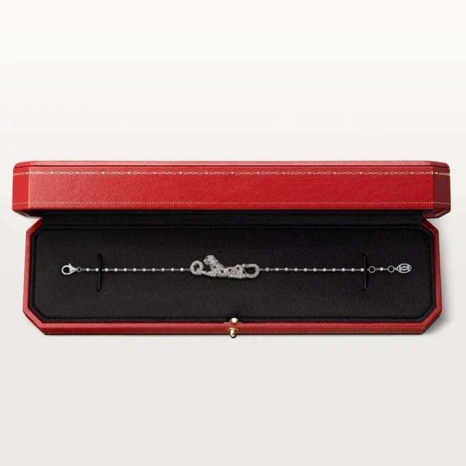Bracelet Panthère de Cartier, sur chaîne, demi-sertissage