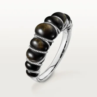 Bracelet Tressage Cartier Libre, obsidienne, diamants