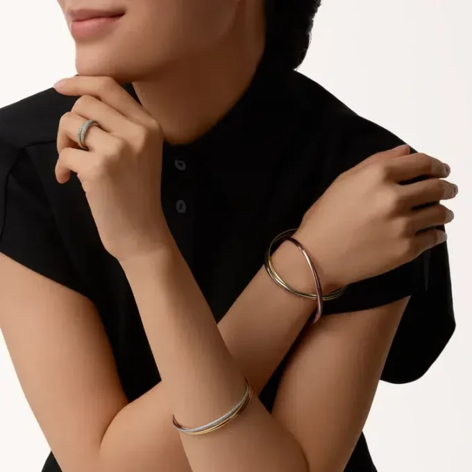 Bracelet Trinity, petit modèle, demi-sertissage