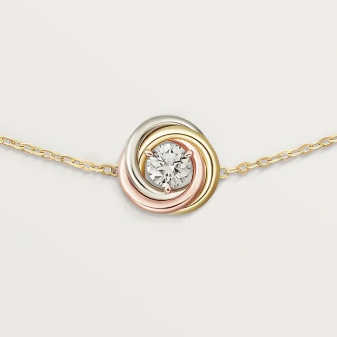 Bracelet Trinity, sur chaîne, 1 diamant
