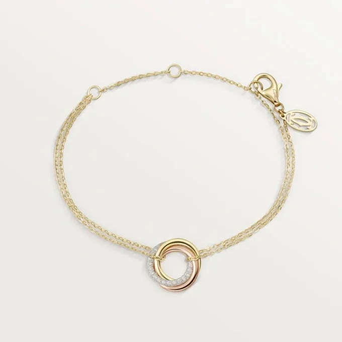 Bracelet Trinity, sur chaîne, diamants