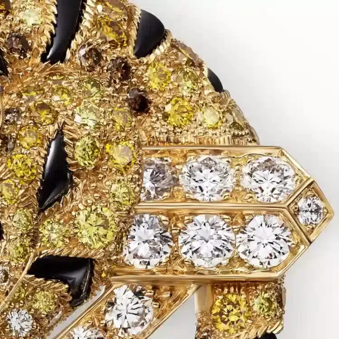 Broche Faune et Flore de Cartier, diamants jaunes, orange et bruns, pavés Broche Faune et Flore de Cartier, diamants jaunes, orange et bruns, pavés