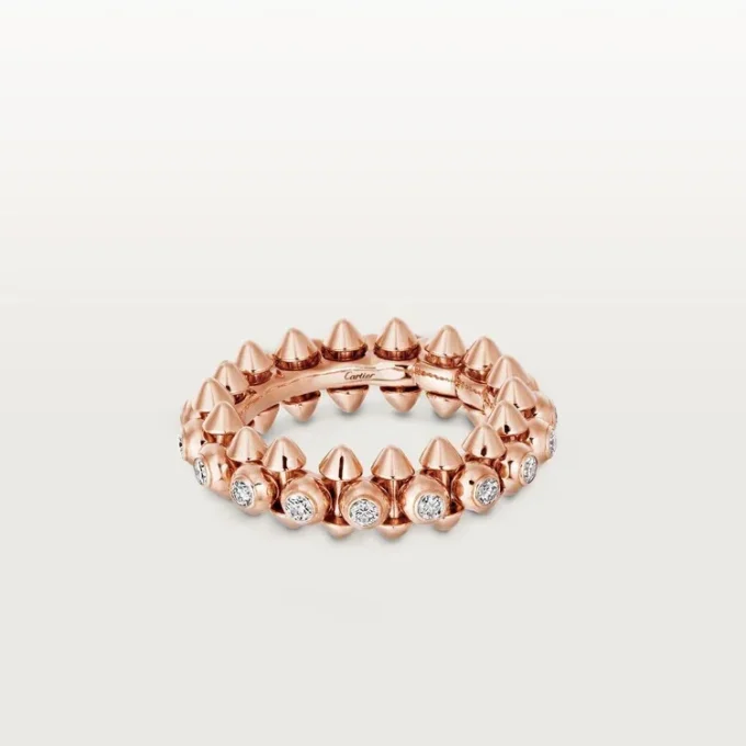 Clash De Cartier – Bague pavée de diamants en or rose | Cartier US