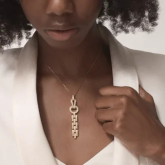 Collier Agrafe – Or rose, diamants – Cartier