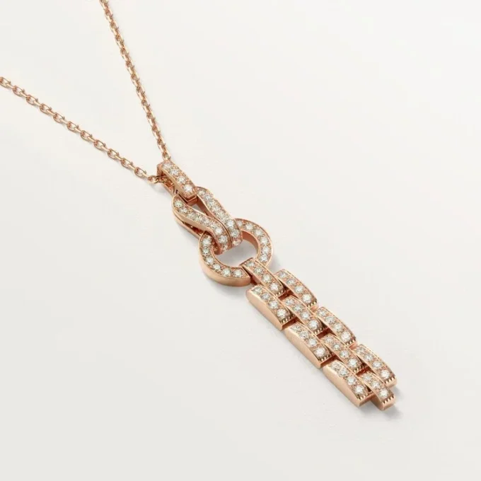 Collier Agrafe – Or rose, diamants – Cartier