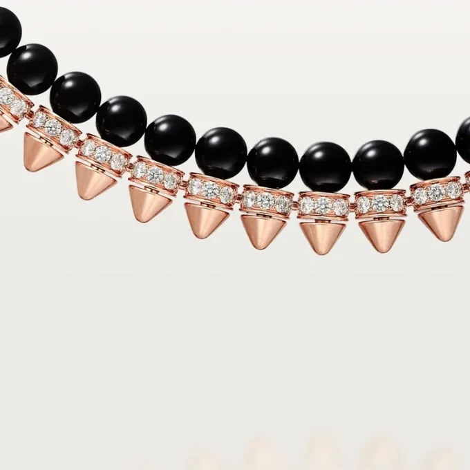 Collier Clash de Cartier, flexible, onyx, modèle extra-large, diamants