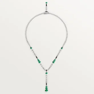 Collier En Équilibre, émeraude, pavé