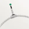 Collier En Équilibre, émeraude, pavé