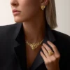 Collier Faune et Flore de Cartier, diamants jaunes, orange et bruns, pavé