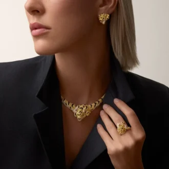 Collier Faune et Flore de Cartier, diamants jaunes, orange et bruns, pavé