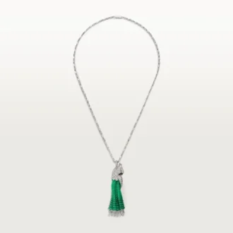 Collier Faune et Flore de Cartier, perles d&rsquo;émeraude, pavé