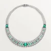 Collier Geometrie & Contrastes, chrysoprase, pavé