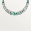 Collier Geometrie & Contrastes, chrysoprase, pavé