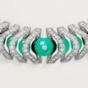 Collier Geometrie & Contrastes, chrysoprase, pavé