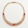Collier Geometrie & Contrastes, corail, pavé