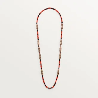 Collier Geometrie & Contrastes, corail, pavé