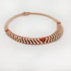 Collier Geometrie & Contrastes, corail, pavé
