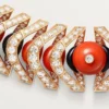 Collier Geometrie & Contrastes, corail, pavé