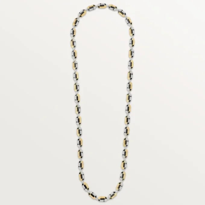 Collier Geometrie & Contrastes, onyx, polyvalent, pavé