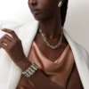 Collier Geometrie & Contrastes, onyx, polyvalent, pavé
