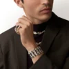 Collier Geometrie & Contrastes, onyx, polyvalent, pavé