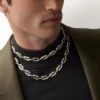 Collier Geometrie & Contrastes, onyx, polyvalent, pavé