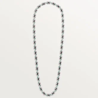 Collier Géométrie & Contrastes, chrysoprase, multi-positions, pavé