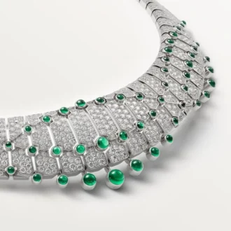 Collier « Le Voyage Recommence », émeraudes, pavé