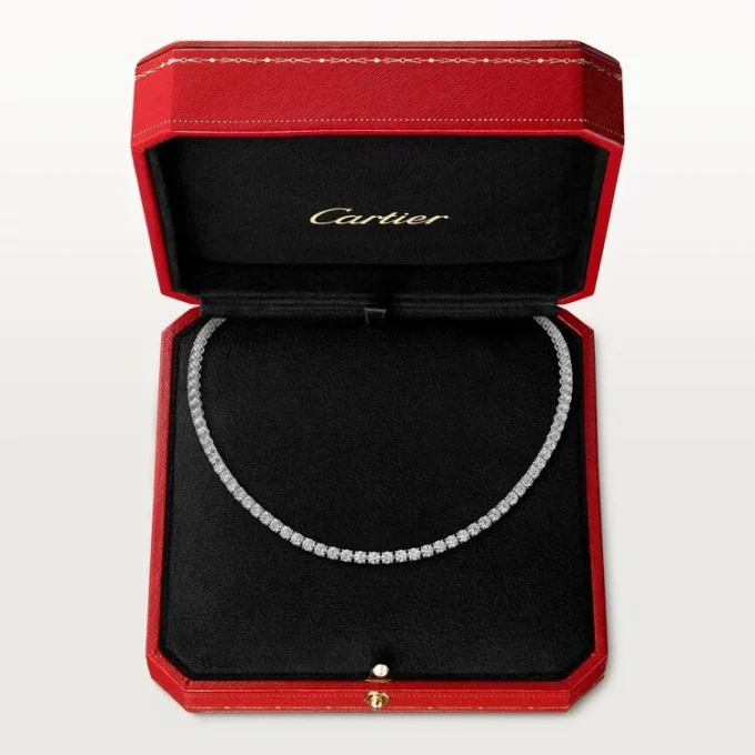 Collier Lignes Essentielles, diamants taille brillant