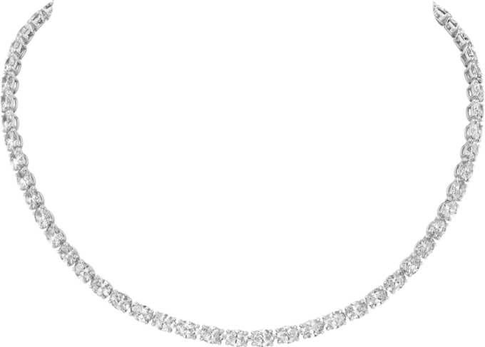 Collier Lignes Essentielles, diamants taille ovale