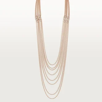 Collier long Agrafe, semi-sertie
