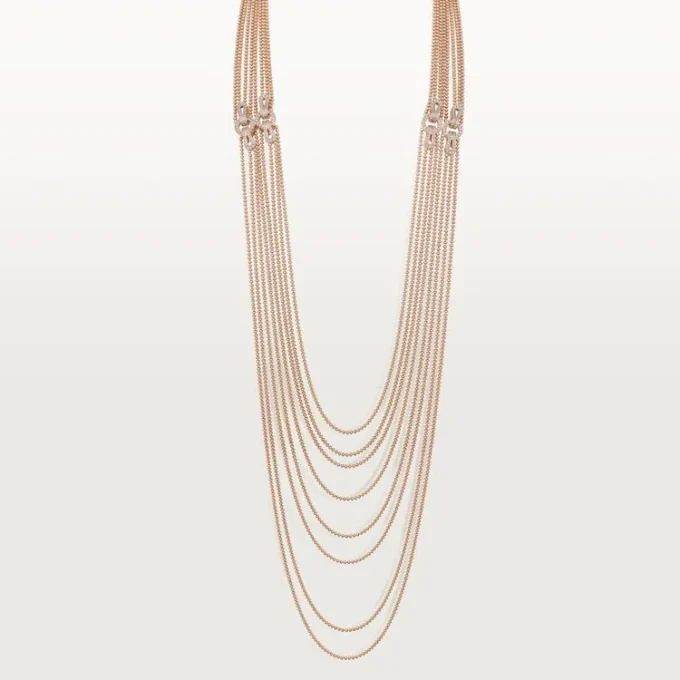 Collier long Agrafe, semi-sertie