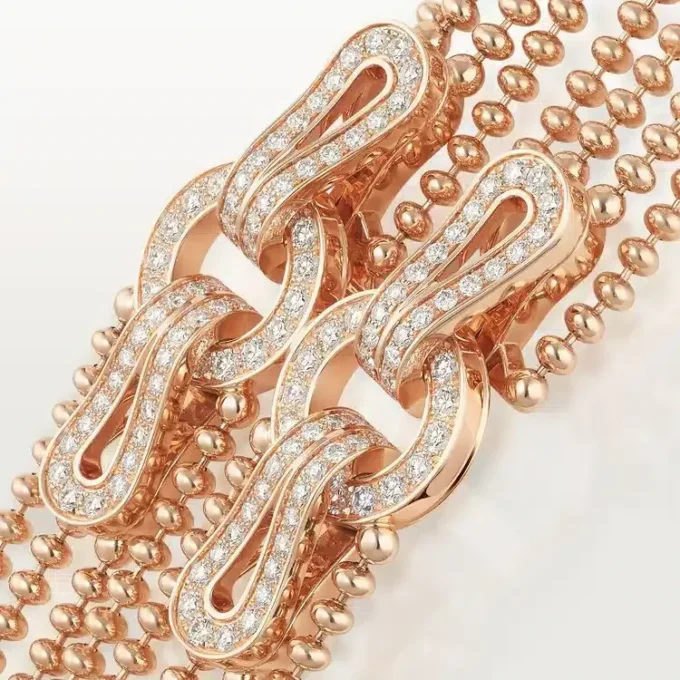 Collier long Agrafe, semi-sertie