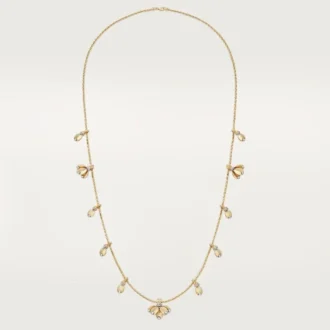 Collier long Grain de Café, diamants