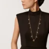 Collier long Grain de Café, diamants
