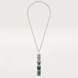 Collier long Panthère de Cartier, émeraude, multi-port, grand modèle, pavé