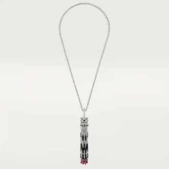 Collier long Panthère de Cartier, rubis, multi-port, grand modèle, pavé