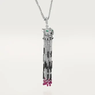 Collier long Panthère de Cartier, rubis, multi-port, grand modèle, pavé