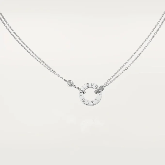 Collier Love, 2 diamants – Or blanc, Diamants – Cartier