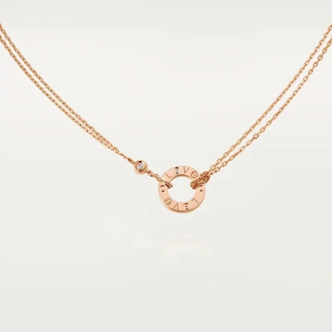 Collier Love, 2 diamants – Or rose, Diamants – Cartier