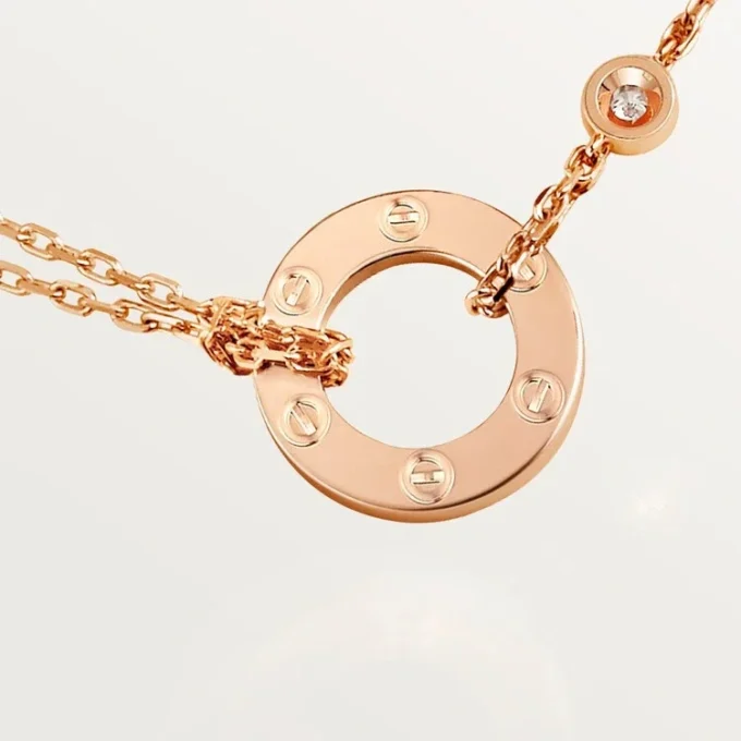 Collier Love, 2 diamants – Or rose, Diamants – Cartier
