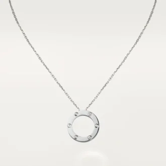 Collier Love, 3 diamants – Or blanc, diamants – Cartier