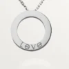 Collier Love, 3 diamants – Or blanc, diamants – Cartier