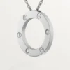 Collier Love, 3 diamants – Or blanc, diamants – Cartier
