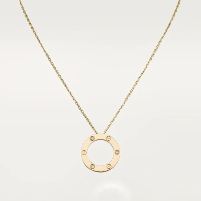 Collier Love, 3 diamants – Or jaune, Diamants – Cartier