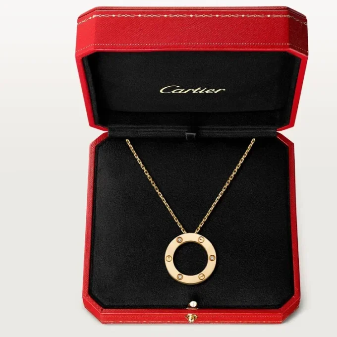 Collier Love, 3 diamants – Or jaune, Diamants – Cartier