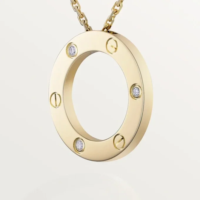 Collier Love, 3 diamants – Or jaune, Diamants – Cartier
