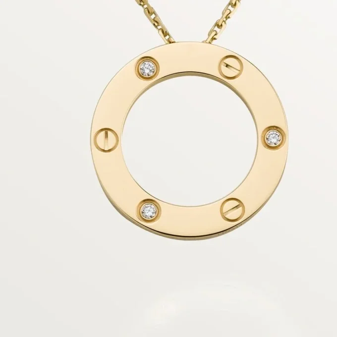 Collier Love, 3 diamants – Or jaune, Diamants – Cartier